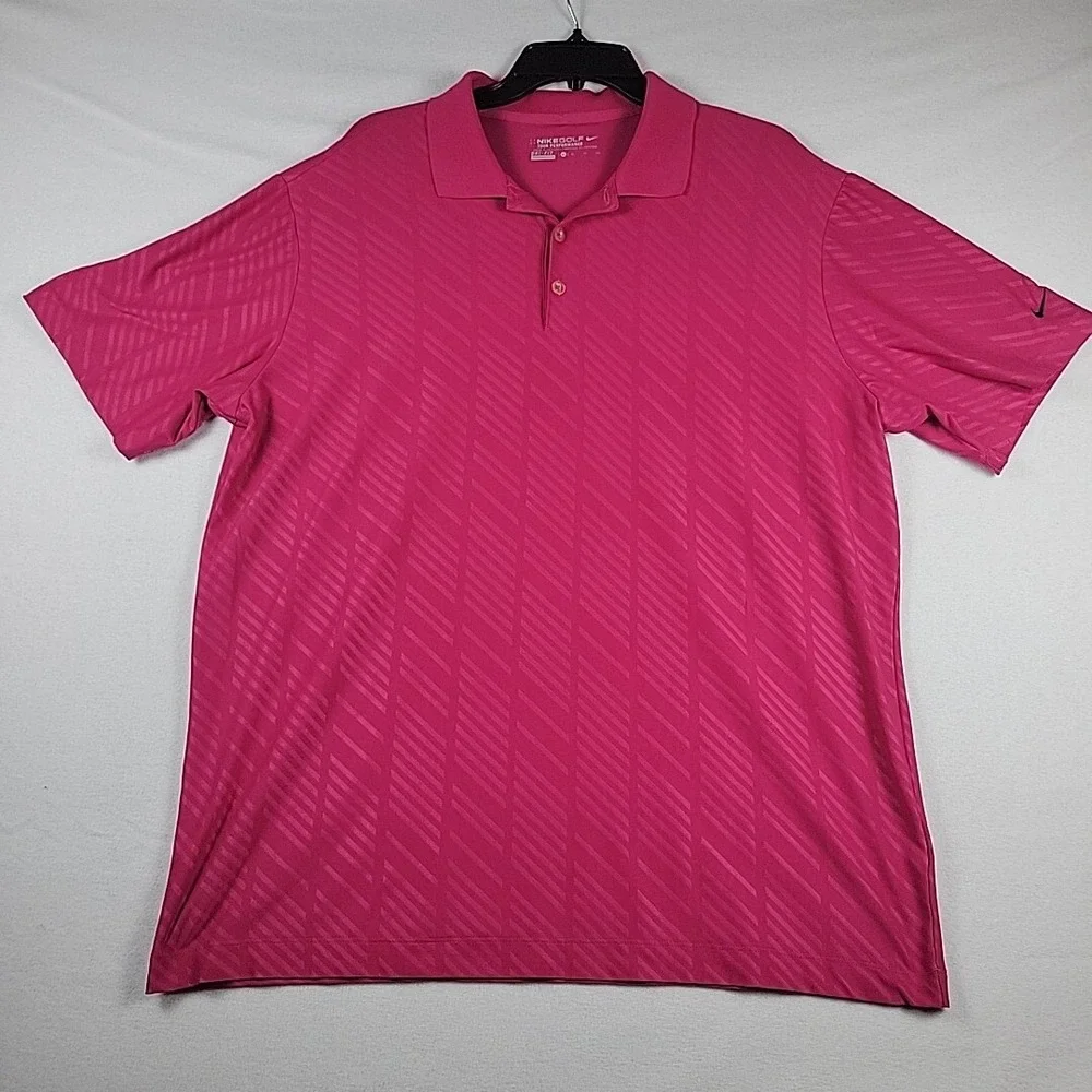 Nike Golf Tour Performance Polo Pink Men's Size XL Soft Stretch Quick Dry‎